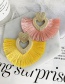 Fashion Yellow Alloy Love Tassel Earrings