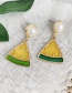 Fashion Yellow Alloy Resin Pearl Watermelon Earrings