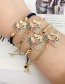 Fashion Golden Cubic Zirconia Beaded Mother And Child Bracelet
