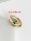 Fashion Golden Cubic Zirconia Snake Ring