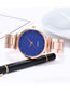 Fashion Blue Steel Strap Quartz Dial Watch