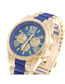 Fashion Blue Roman Numeral Geneva Three-eye Steel Band Quartz Watch