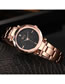 Fashion Golden Quartz Watch With Diamonds And Starry Steel Strap