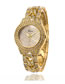 Fashion Golden Quartz Watch With Diamonds