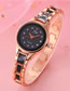 Fashion Black-faced Quartz Watch With Diamond Strap Bracelet
