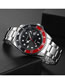 Fashion Red Steel Band Waterproof Sports Large Dial Calendar Quartz Men's Watch