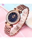 Fashion Rose Gold Plated Imitation Steel With Point Drill Ball Quartz Watch