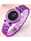 Fashion Purple Plated Imitation Steel With Point Drill Ball Quartz Watch