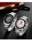 Fashion Black-faced Large Dial Stainless Steel Waterproof Men's Watch