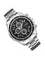 Fashion Black-faced Men's Watch With Large Dial Three Eyes Quartz Steel Band