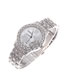 Fashion Silver Steel Band Butterfly Diamond Watch