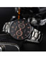 Fashion Gun Black Calendar Large Dial Steel Band Quartz Men's Watch