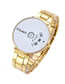 Fashion Black Face With Gold Band Large Dial Turntable Steel Band Quartz Pair Watch