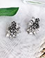 Fashion White Alloy Stud Earrings With Diamonds