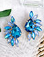 Fashion Blue Alloy Stud Earrings With Diamonds