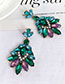 Fashion Color Alloy Stud Earrings With Diamonds
