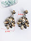 Fashion Color Alloy Stud Earrings With Diamonds