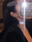 Fashion Gray Velvet Flash Diamond Check Rectangular Hair Clip