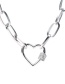 Fashion Silver Multi-layer Long Chain Micro-inlaid Zircon Lock Love Necklace