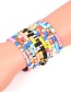 Fashion Color Painted Mix And Match Candy-woven Stretch Bracelet