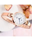 Fashion Silver + Pink Diamond Bracelet Stainless Steel Band Quartz Bracelet Watch