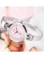 Fashion Silver + Pink Diamond Bracelet Stainless Steel Band Quartz Bracelet Watch