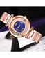 Fashion Blue Quartz Watch With Diamonds And Glitter