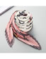 Fashion Pink Plaid Creased Pleated Printed Silk Scarf