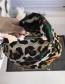 Fashion Green Leopard Print Contrast Cross-knotted Wide-edged Headband