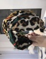 Fashion Coffee Color Leopard Print Contrast Cross-knotted Wide-edged Headband