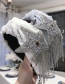 Fashion Beige Lace Gauze Knotted Diamond Star Tassels Wide-edged Headband
