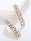 Fashion Golden Geometric Square Full Diamond Alloy Earrings