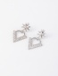Fashion Silver V-stud Earrings With Diamonds