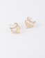 Fashion Golden Star Cutout Double Earrings With Diamonds