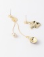 Fashion Golden Squirrel Pinecone Asymmetric Diamond Earrings