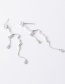 Fashion Silver Micro Inlaid Zircon Pearl Wave Drop Chain Earrings