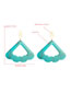 Fashion Blue Acrylic Cutout Triangle Wave Pattern Earrings