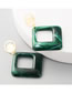 Fashion Green Acetate Plate Hollow Geometric Square Earrings
