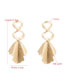 Fashion Golden Metal Leaf Irregular Concave Stud Earrings