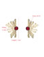 Fashion Brown Alloy Irregular Scallop Earrings With Glass And Diamonds