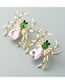 Fashion Pink Spider Inlaid Diamond Earrings