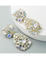 Fashion White Geometric Alloy Earrings With Fancy Diamonds