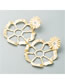 Fashion Golden Irregular Bump Flower Asian Gold Pierced Earrings