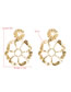 Fashion Golden Irregular Bump Flower Asian Gold Pierced Earrings