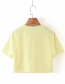 Fashion Yellow Single Breasted Short Sleeve Blazer