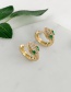 Fashion Golden Cubic Zirconia Snake Stud Earrings