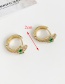 Fashion Golden Cubic Zirconia Snake Stud Earrings