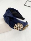 Fashion Ginger Fabric Band With Gold Diamond Pearl Flower Headband
