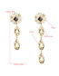 Fashion Golden Asymmetric Pierced Alloy Pearl And Diamond Earrings