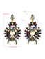 Fashion Color Irregular Cutout Moon Earrings With Diamonds